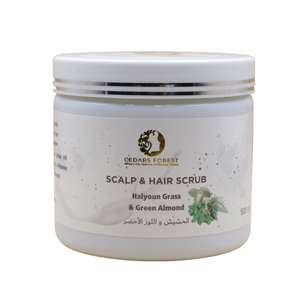 Introducing our revolutionary hair product that combines the nourishing benefits of Halyoun grass and green almond to exfoliate, purify, and revitalize your scalp and hair. Enjoy healthier, shinier locks with our unique blend of natural ingredients.